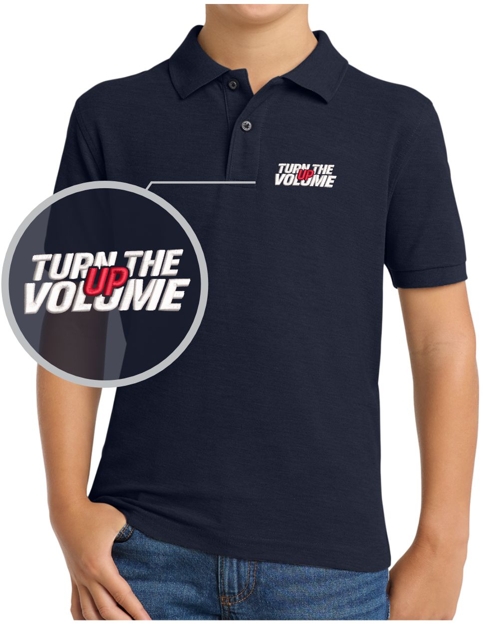 Port Authority S/S Silk Touch Turn The Volume Up Golf Shirt, color: Navy