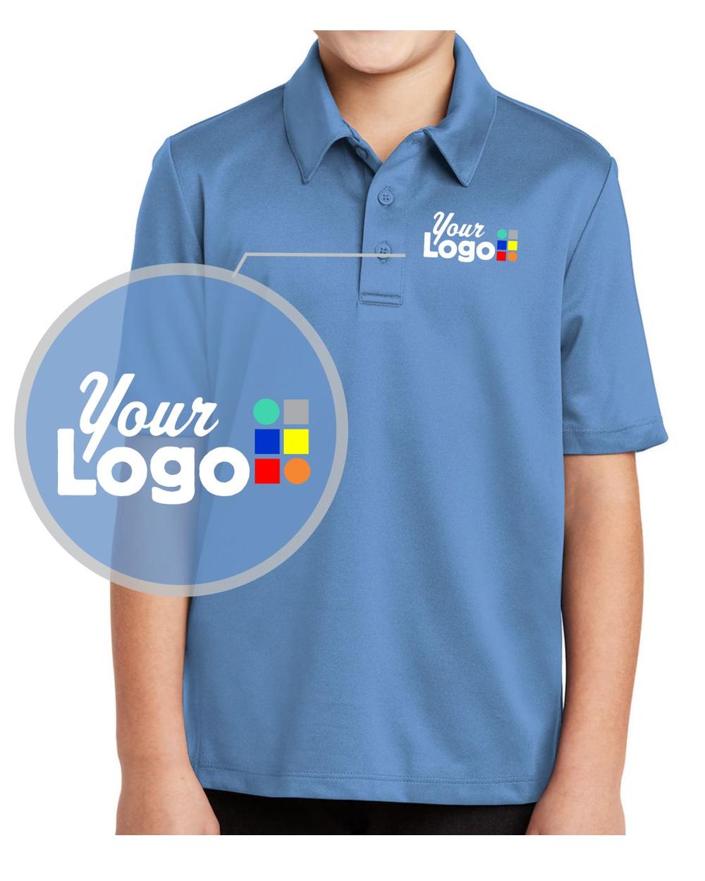 Port Authority S/S Silk Touch Custom Golf Shirt, color: Carolina Blue