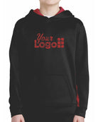 Sport-Tek ColorBlock Custom Hoodie, color: Black/Deep Red