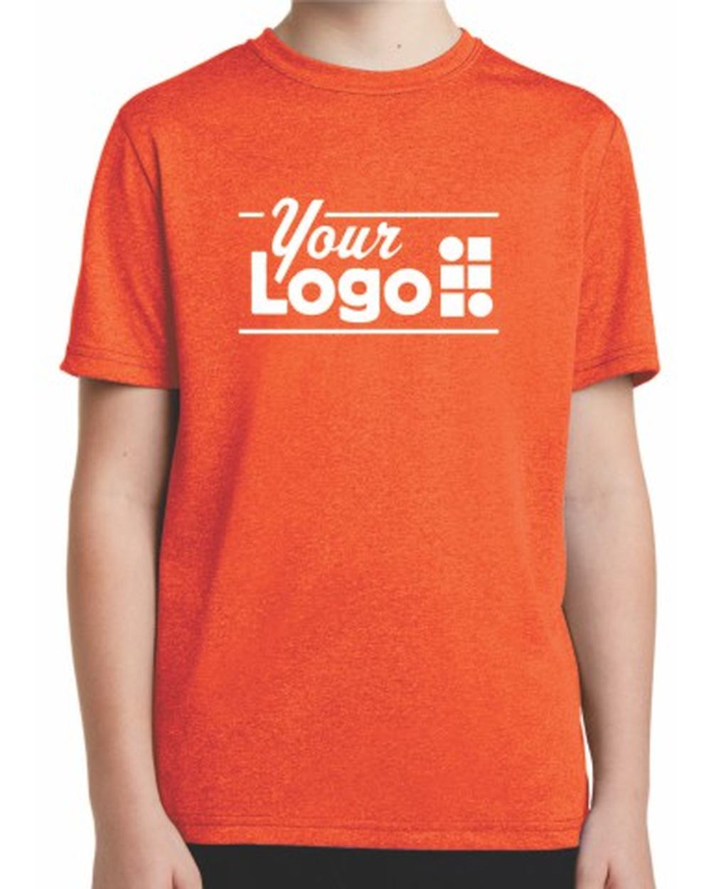 Sport-Tek S/S Heather Contender Custom T-Shirt, color: Deep Orange Heather