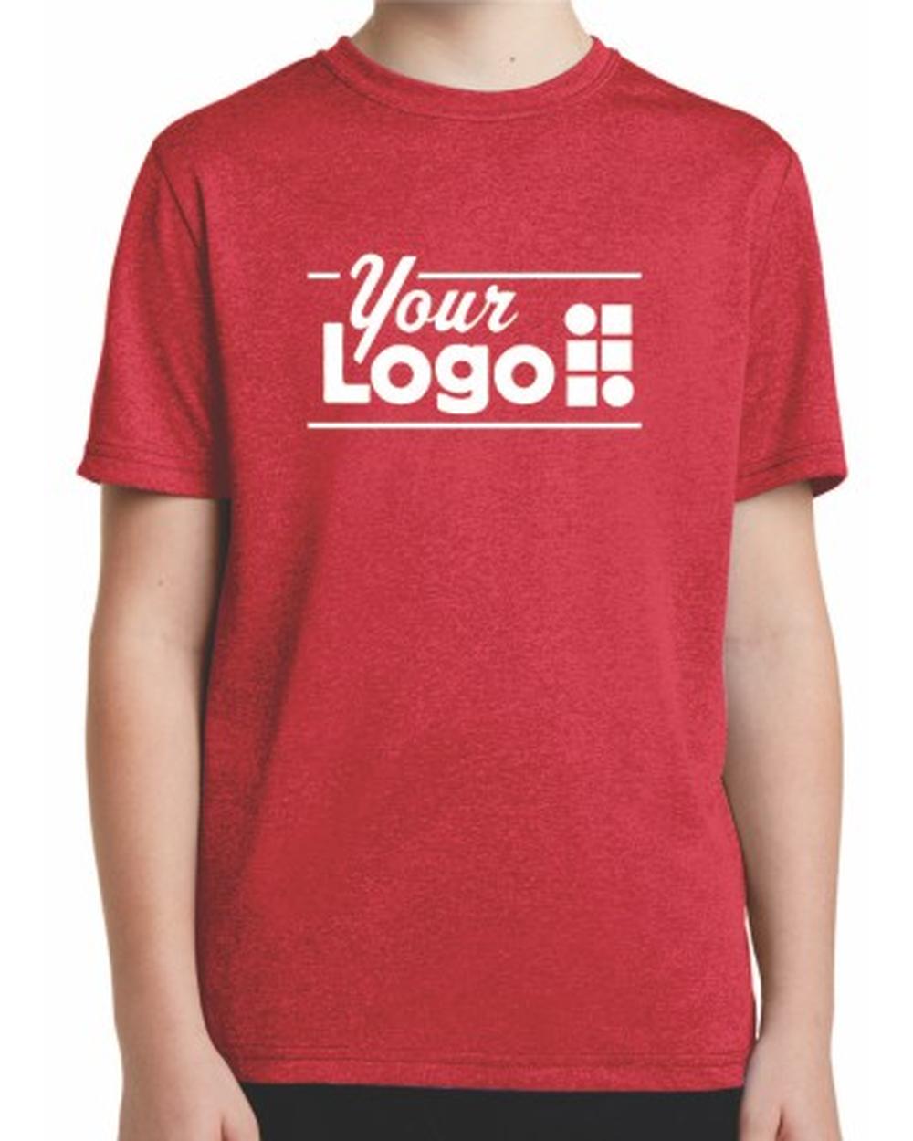 Sport-Tek S/S Heather Contender Custom T-Shirt, color: Scarlet Heather