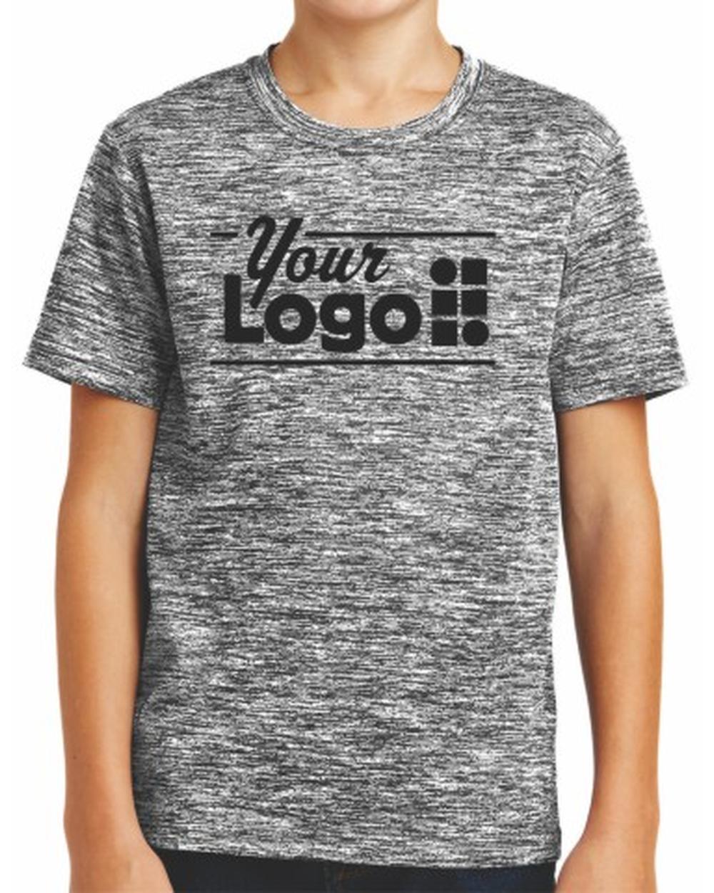 Sport-Tek S/S Electric Heather Custom T-Shirt, color: Black Electric