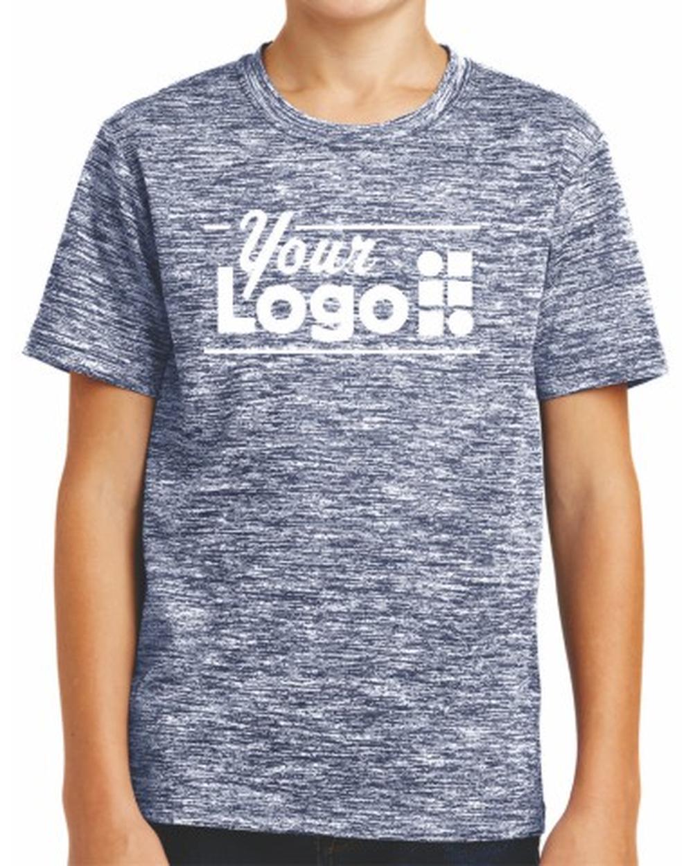 Sport-Tek S/S Electric Heather Custom T-Shirt, color: True Navy Electric