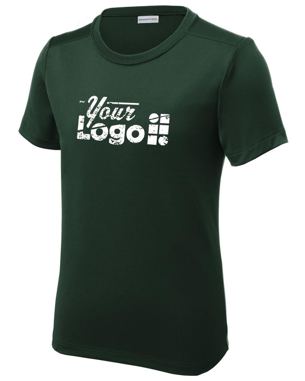Sport-Tek S/S Posi-UV Pro Scoop Neck Custom T-Shirt, color: Forest Green