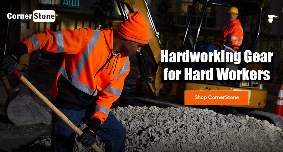 CornerStone custom workwear and golf shirts collection – durable jackets, polos, and hi-vis uniforms for men, women, and unisex with logo or name personalization