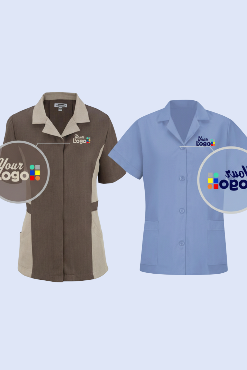 Custom housekeeping coats with logo – professional, durable, and comfortable uniforms for hotel, resort, and hospitality staff. Shop personalized housekeeping coats designed for a polished look, long-lasting wear, and elevated brand presentation.