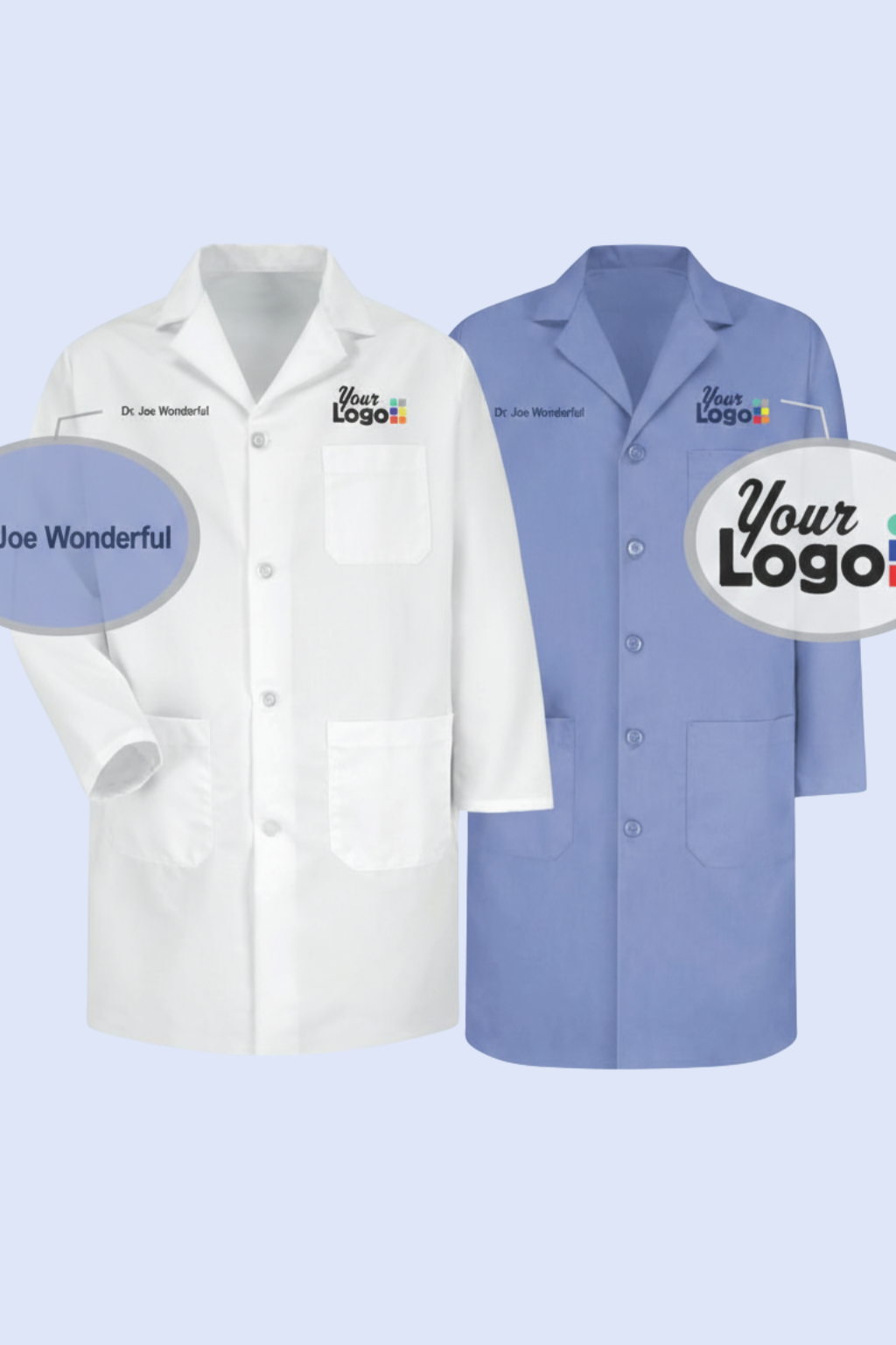Custom Lab Coats with Logo & Embroidery