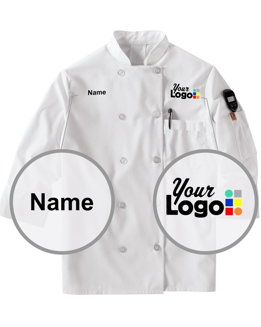 Chef Designs L/S Oilblok Mimix Custom Chef Coat, color: White