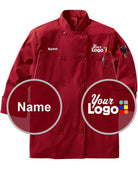 Chef Designs L/S Oilblok Mimix Custom Chef Coat, color: Fireball Red