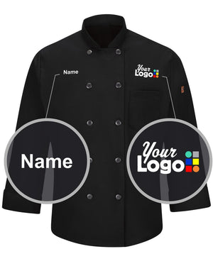 042XWL Men's Oilblok Mimix Custom Chef Coat, color: Black