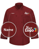 RedKap L/S Oilblok Mimix Custom Chef Coat, color: Fireball Red
