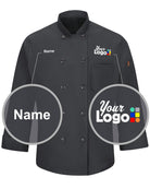 Chef Designs L/S Oilblok Mimix Custom Chef Coat, color: Charcoal