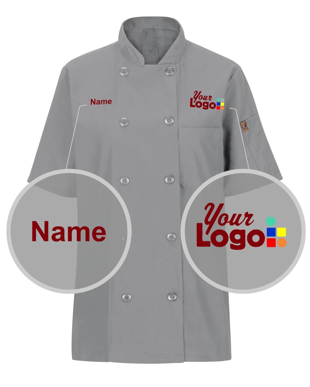 Chef Designs S/S Oilblok Mimix Custom Chef Coat, color: Grey