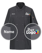 Chef Designs S/S Oilblok Mimix Custom Chef Coat, color: Charcoal