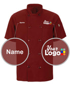 RedKap S/S Oilblok Mimix Custom Chef Coat, color: Fireball Red