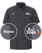 Chef Designs S/S Oilblok Mimix Custom Chef Coat, color: Charcoal