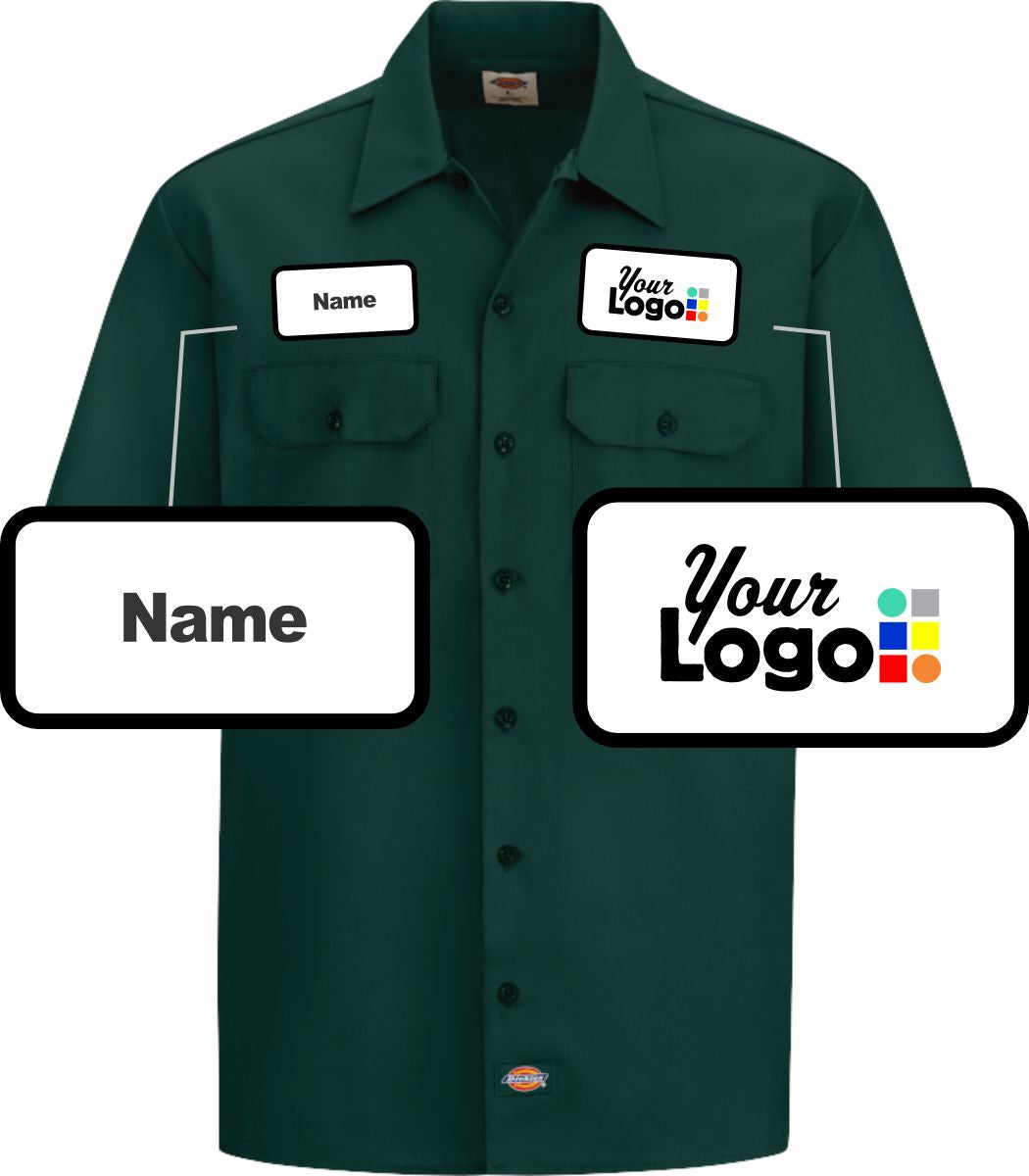 Dickies S/S Traditional Custom Work Shirt, color: Hunter Green