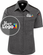 RedKap S/S Airflow with Oilblok Custom Cook Shirt, color: Charcoal Heather/Black