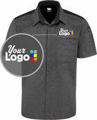 RedKap S/S Airflow with Oilblok Custom Cook Shirt, color: Charcoal Heather/Black