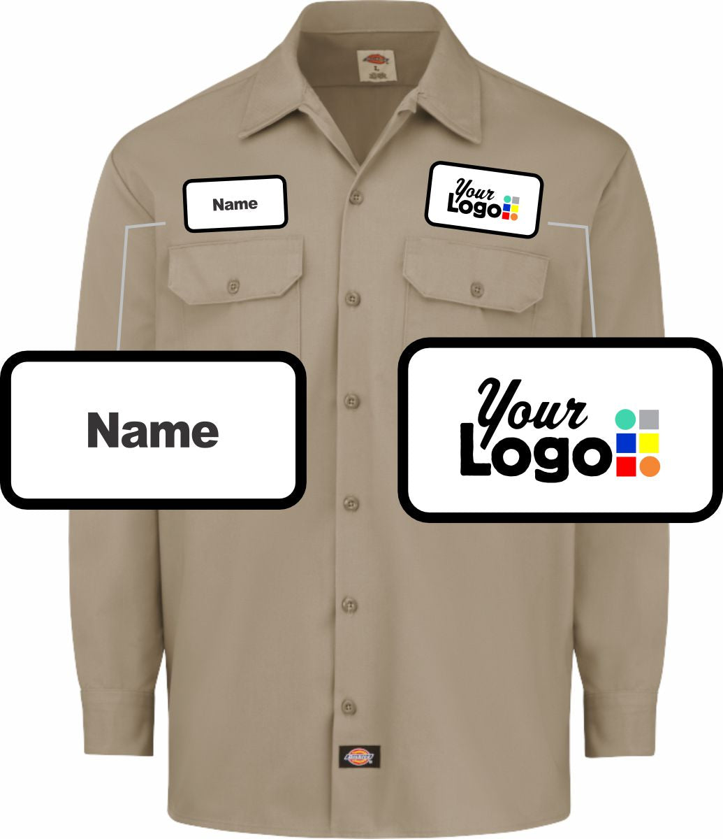 Dickies L/S Heavyweight Cotton Twill Custom Work Shirt, color: Khaki