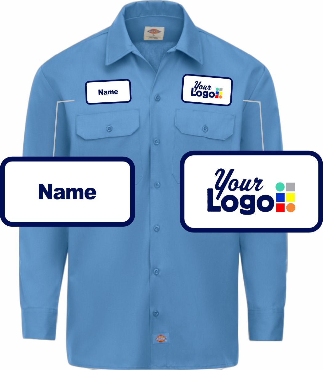 Dickies L/S Traditional Custom Work Shirt, color: Gulf Blue