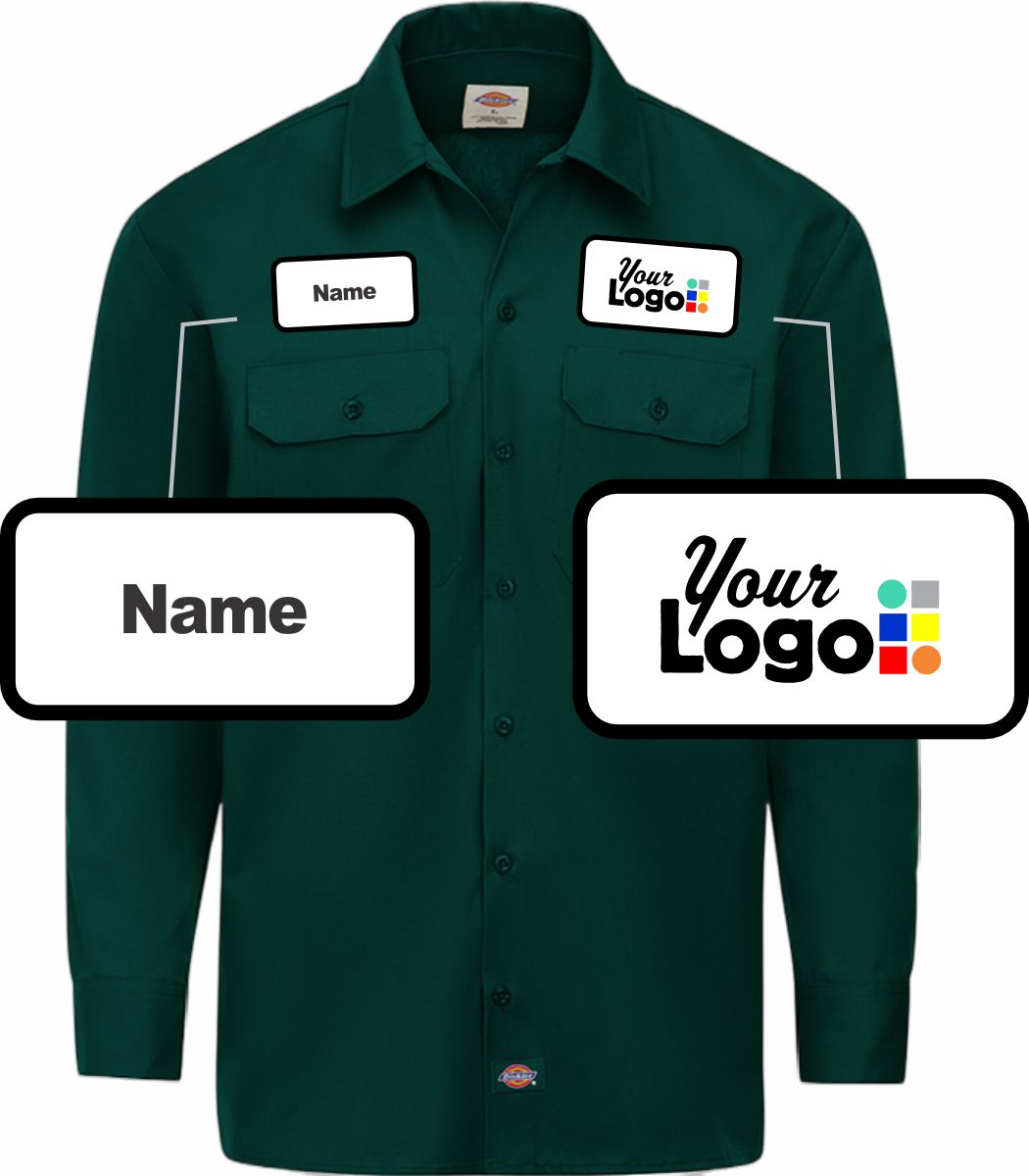Dickies L/S Traditional Custom Work Shirt, color: Hunter Green