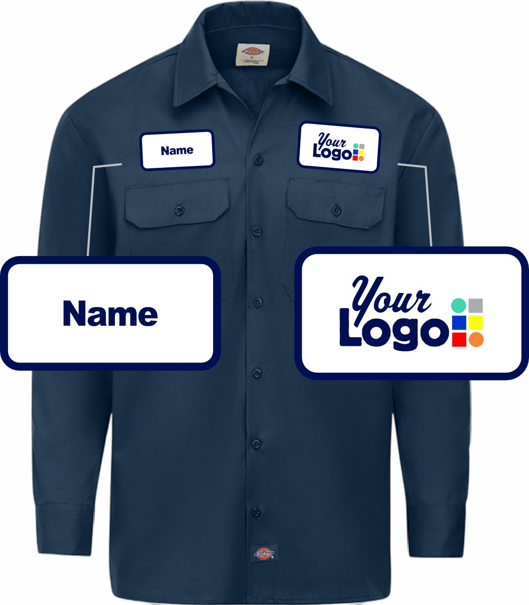 Dickies L/S Traditional Custom Work Shirt, color: Navy