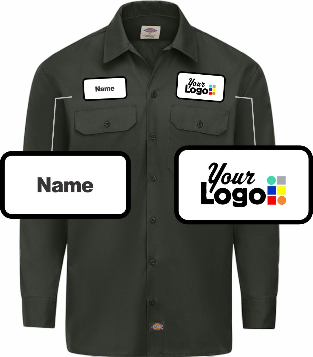 Dickies L/S Traditional Custom Work Shirt, color: Olive Green