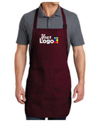 Port Authority Full-Length Bib Custom Apron, color: Maroon