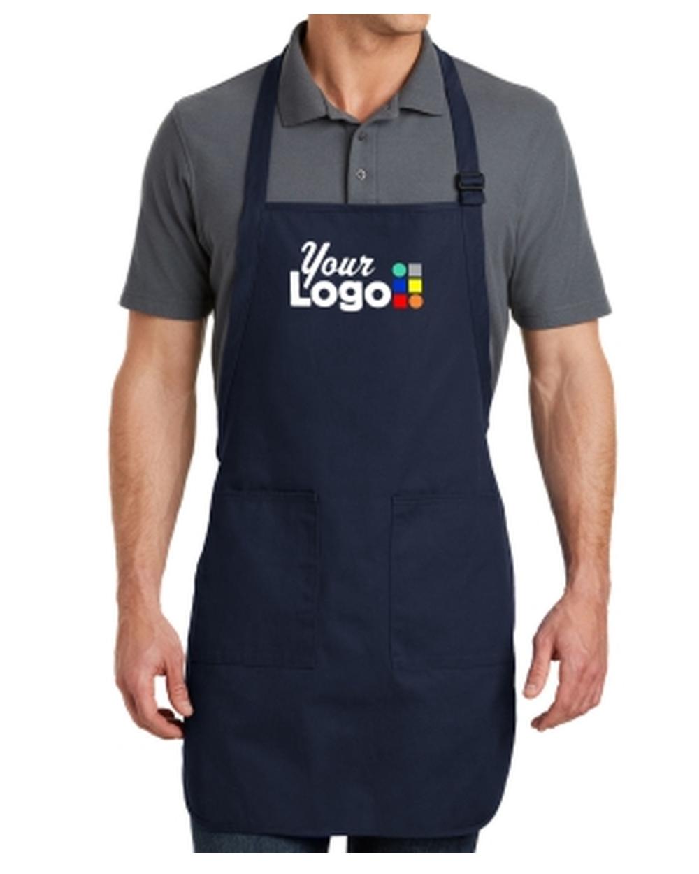 Port Authority Full-Length Bib Custom Apron, color: Navy