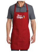 Port Authority Full-Length Bib Custom Apron, color: Red
