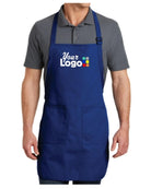 Port Authority Full-Length Bib Custom Apron, color: Royal