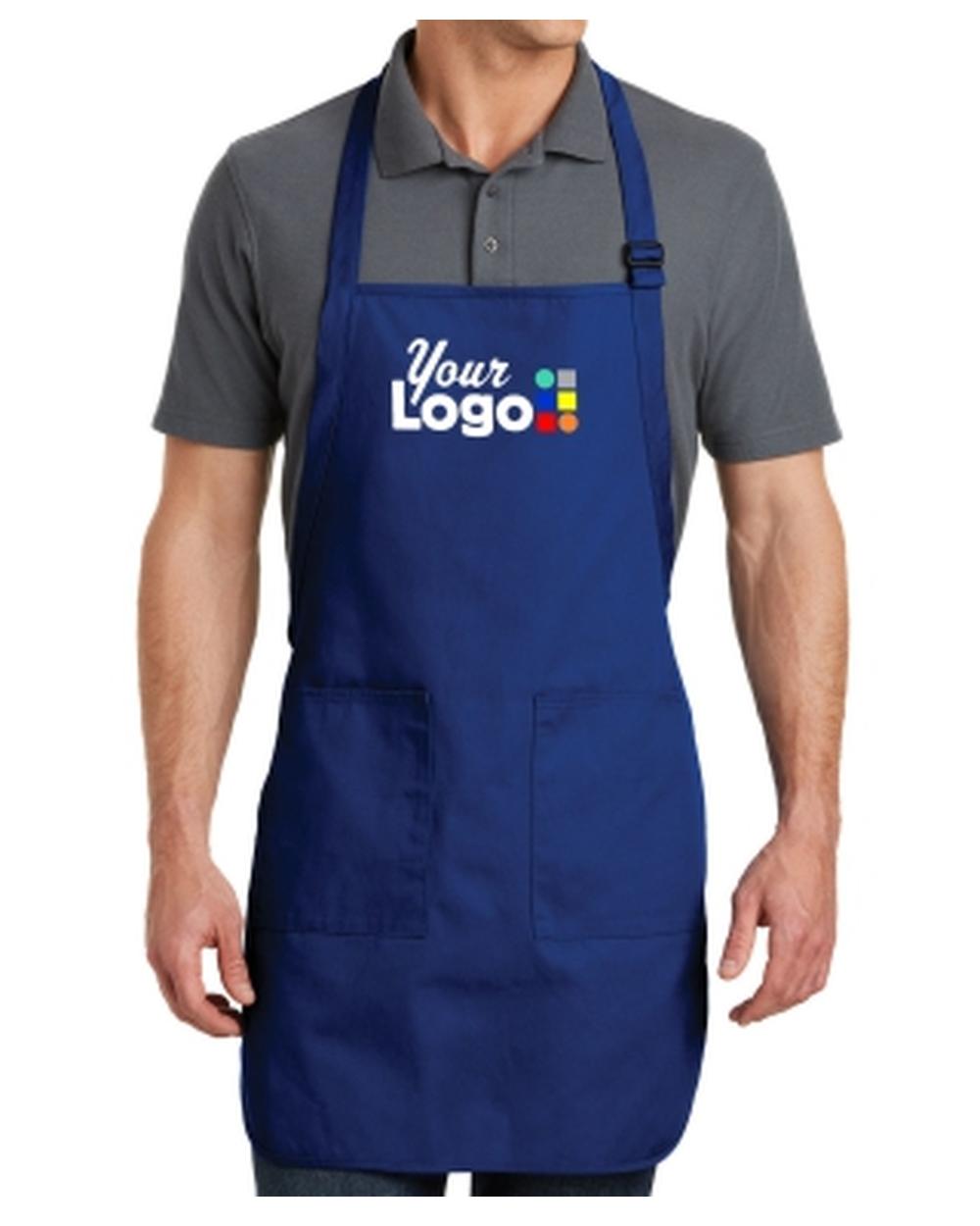 Port Authority Full-Length Bib Custom Apron, color: Royal