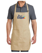 Port Authority Full-Length Bib Custom Apron, color: Stone