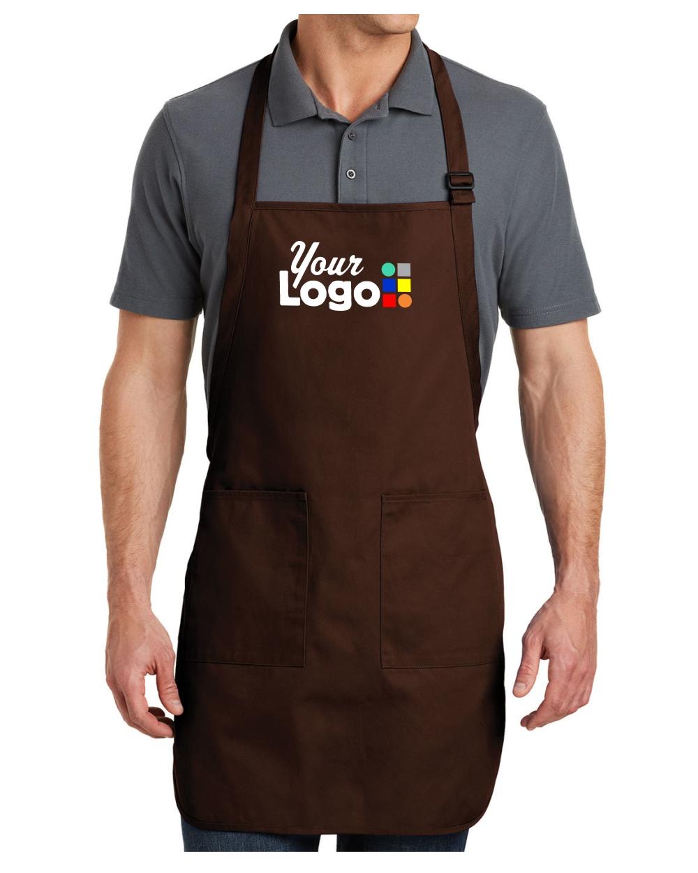 Port Authority Full-Length Bib Custom Apron, color: Coffee Bean