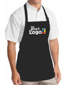 Port Authority Med-Length Bib Custom Apron, color: Black