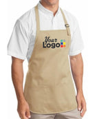 Port Authority Med-Length Bib Custom Apron, color: Stone