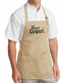 Port Authority Med-Length Bib Custom Apron, color: Stone