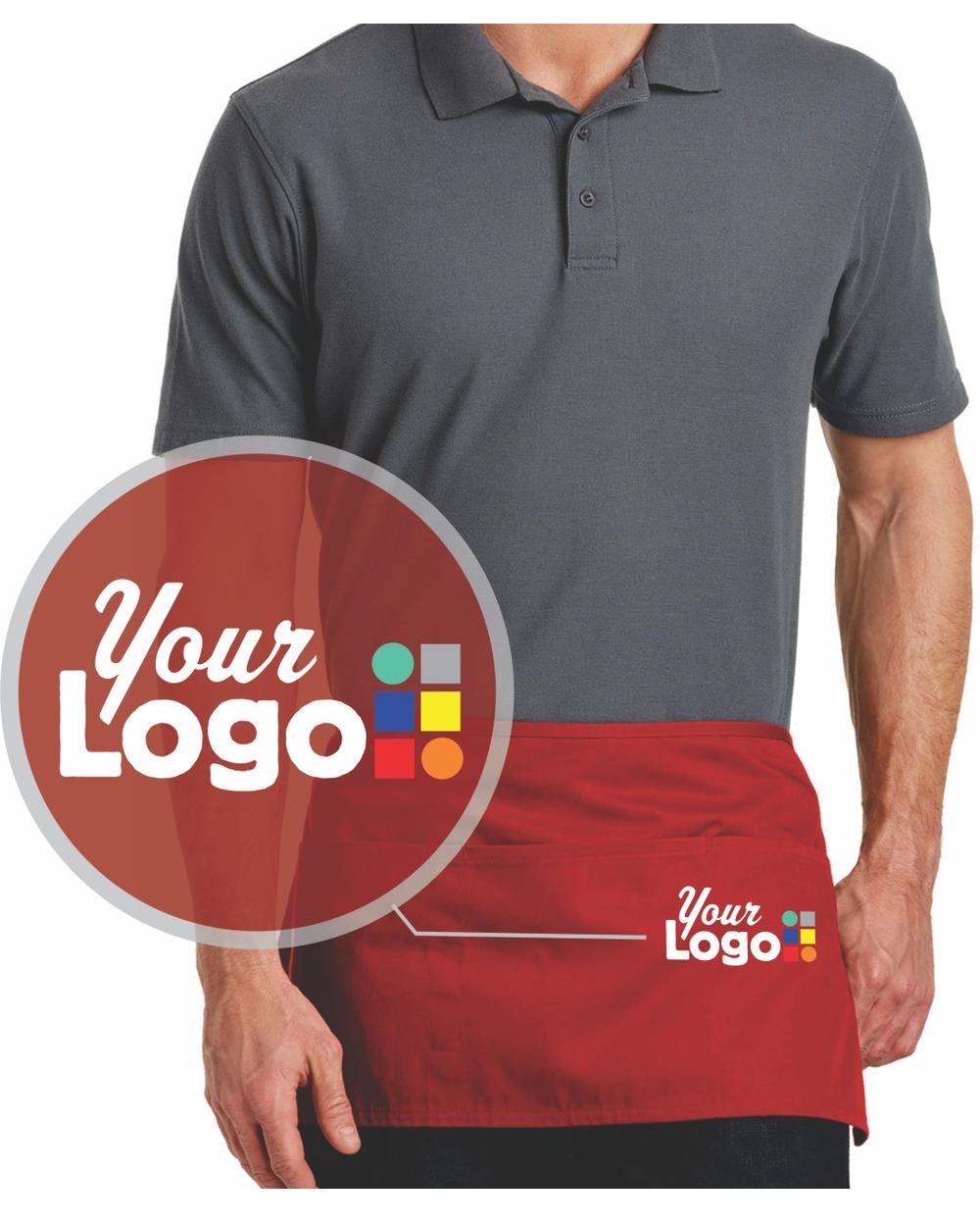 Port Authority 3-Pocket Waist Custom Apron, color: Red