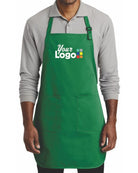 Port Authority Full-Length Blend Bib Custom Apron, color: Kelly Green