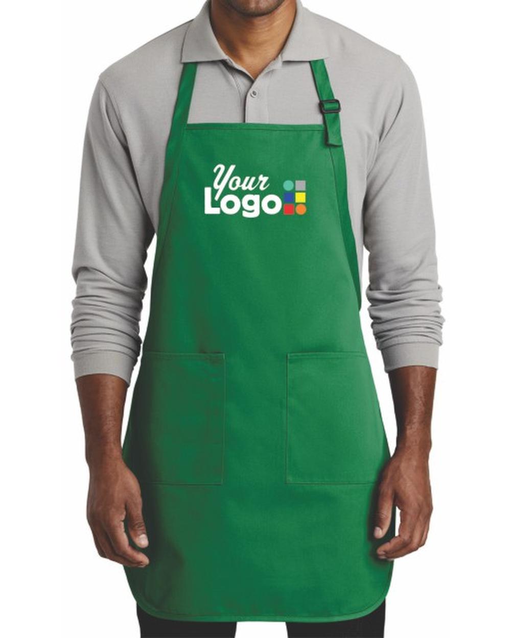 Port Authority Full-Length Blend Bib Custom Apron, color: Kelly Green
