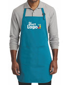 Port Authority Full-Length Blend Bib Custom Apron, color: Sapphire