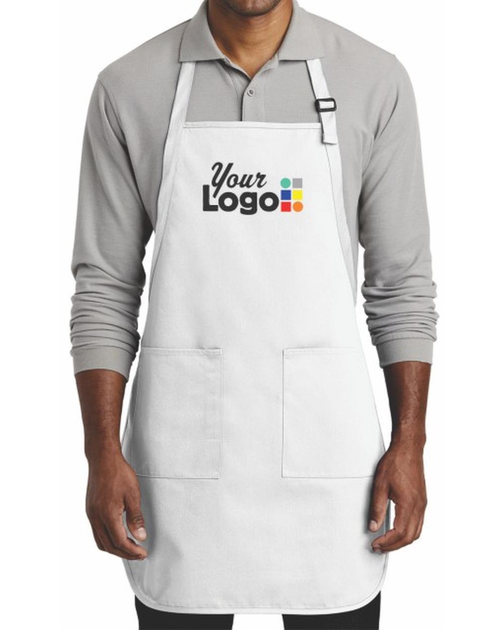 Port Authority Full-Length Blend Bib Custom Apron, color: White