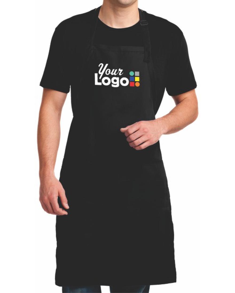 Port Authority Full-Size Bib Custom Apron, color: Black