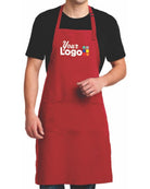 Port Authority Full-Size Bib Custom Apron, color: Red