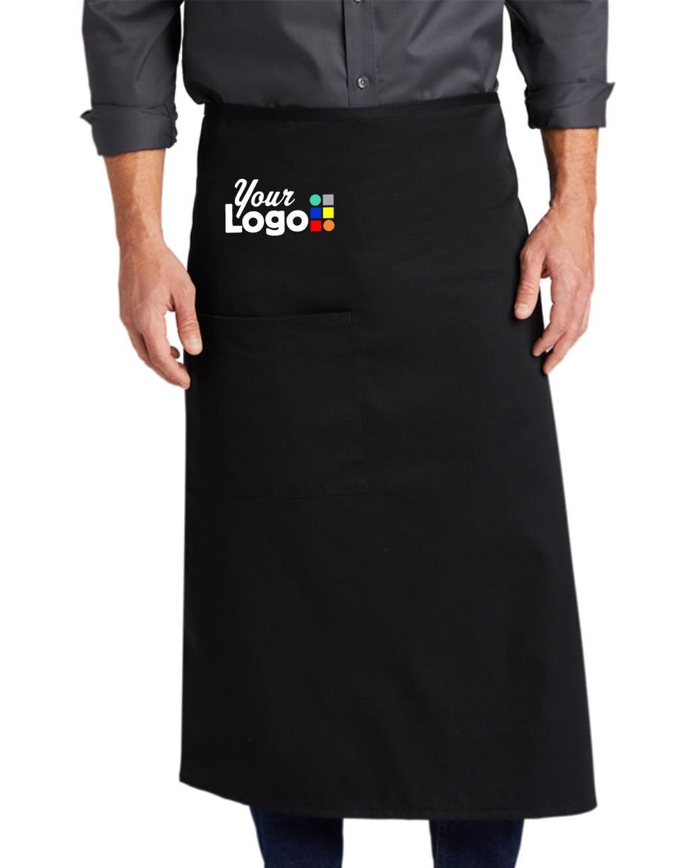 Port Authority Full Bistro Custom Apron, color: Black
