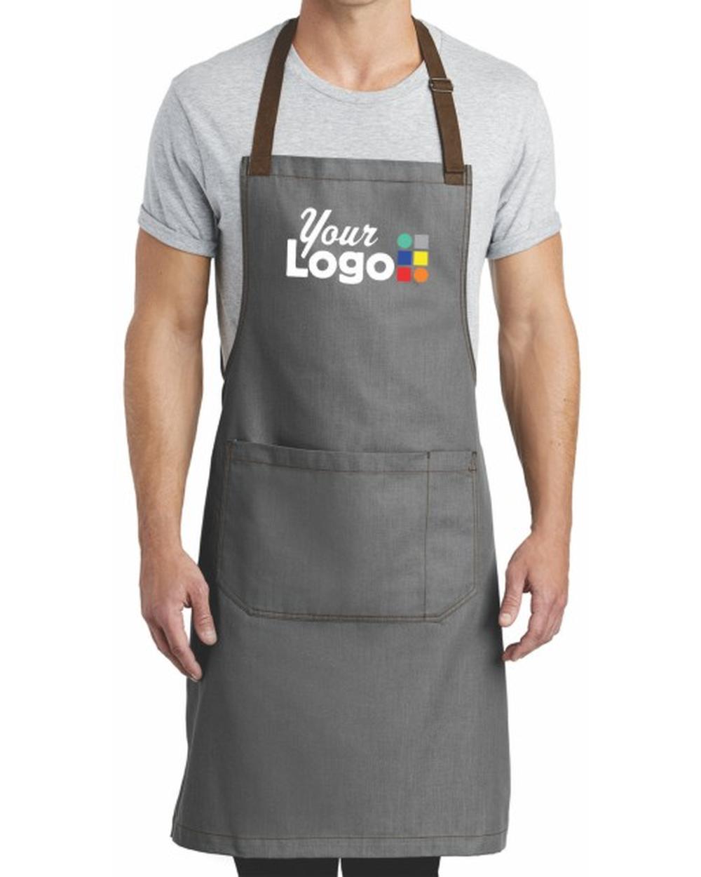 Port Authority Market Full-Length Custom Apron, color: Ash Grey