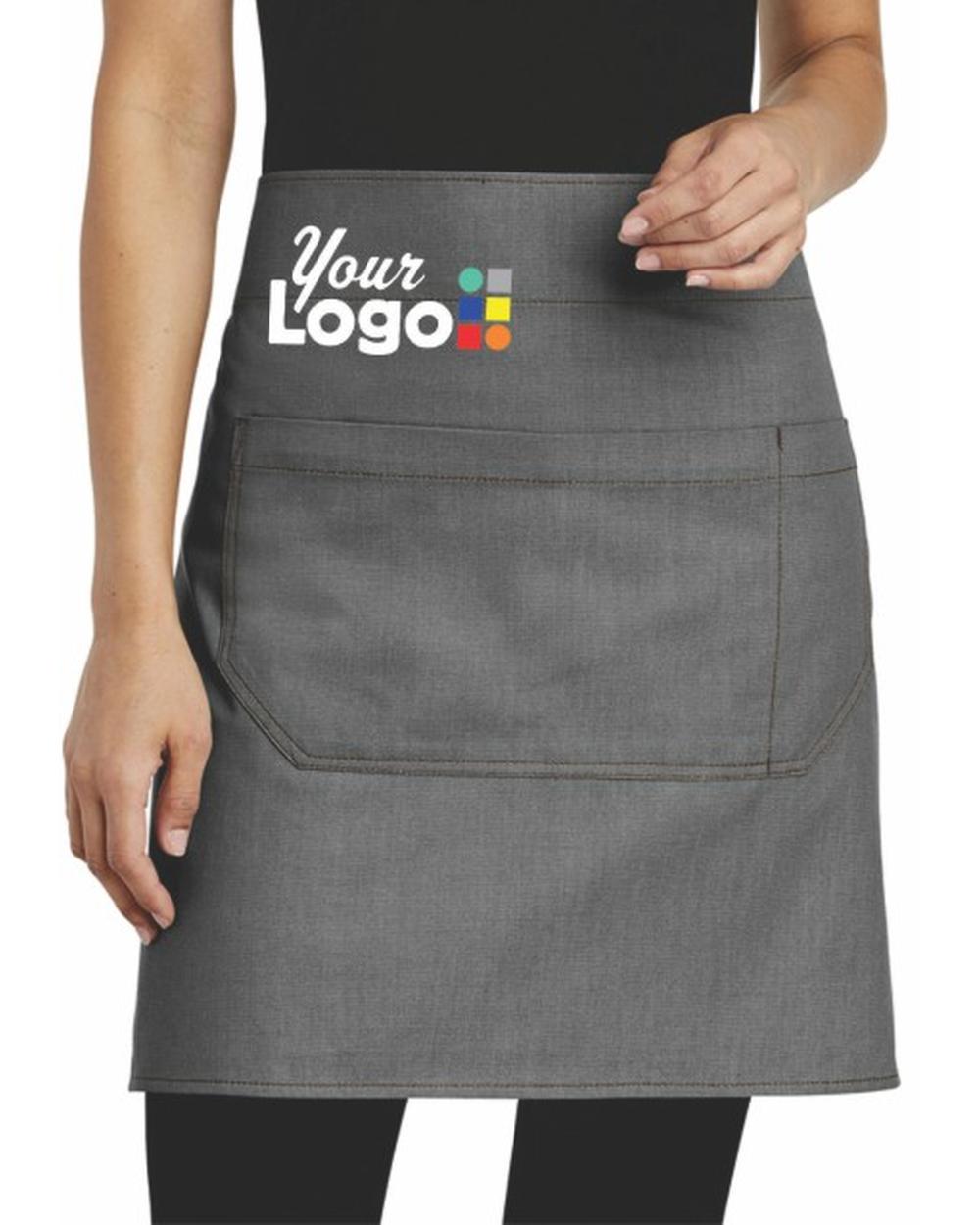 Port Authority Market Half Bistro Custom Apron, color: Ash Grey