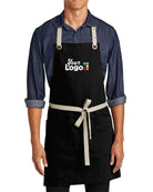 Port Authority Canvas Adjustable 2-Pocket Custom Apron, color: Black/Stone