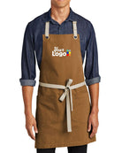 Port Authority Canvas Adjustable 2-Pocket Custom Apron, color: Duck Brown/Stone